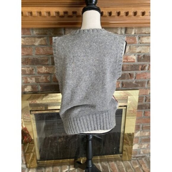 Silk Collection Ladies Argyle Vest Gray & Burgundy Size Medium - Picture 4 of 7